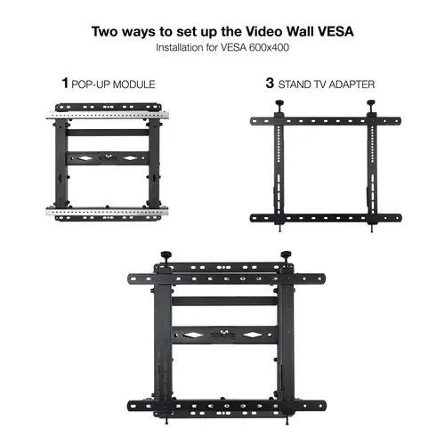Soporte Video Wall de Pared para Pantalla 45"-70", Negro - Imagen 3