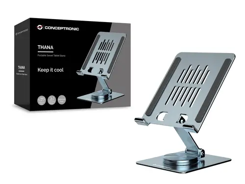 THANA09G mueble y soporte para dispositivo multimedia Gris Tableta Carro para administración de tabletas - Imagen 4