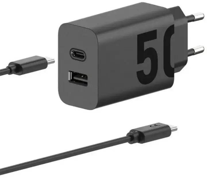MOTOROLA CARGADOR PARED CON CABLE USB-C TURBO POWER 50W