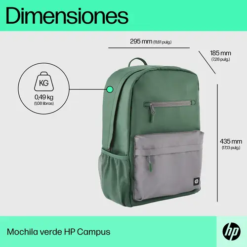 Mochila Campus verde - Imagen 4