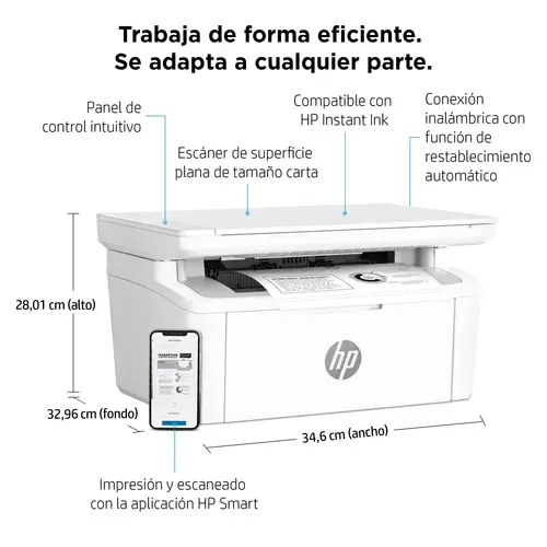 LaserJet M140w Inalámbrico Multifunction Blanco y negro Impresora, Fotocopiadora, escáner - Imagen 5