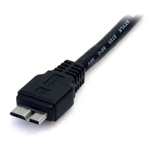 Cable 50cm USB 3.0 Super Speed SS Micro USB B Macho a USB A Macho Adaptador - Negro - Imagen 2
