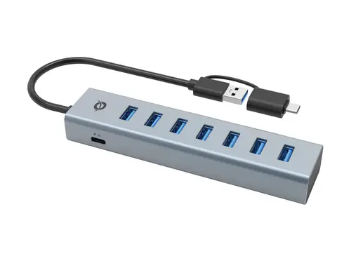HUBBIES21G hub de interfaz USB 3.2 Gen 1 (3.1 Gen 1) Type-A 5000 Mbit/s Gris - Imagen 2