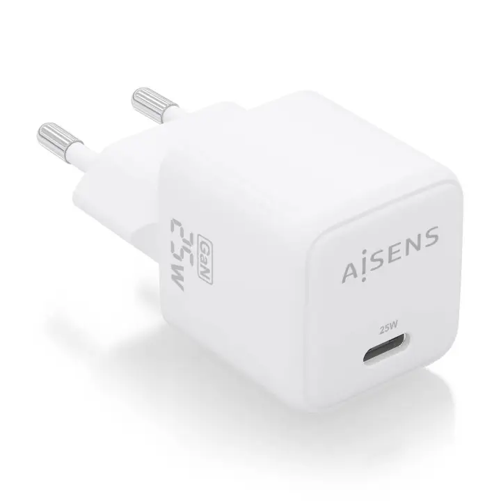 Cargador GaN 25W, 1xUSB-C PD3.0 QC4.0, Blanco