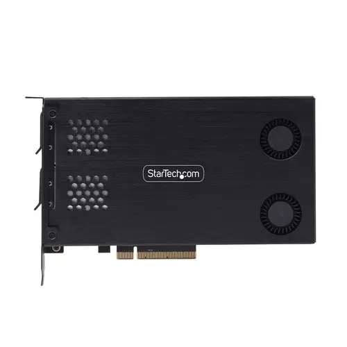 Tarjeta Rack Móvil de 2 Bahías para SSD NVMe M.2 a PCIe x8 - Requiere Bifurcación - Bahías de Intercambio en Caliente - Instalación sin Herramientas - Imagen 4