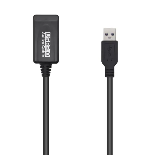 Cable USB 3.0 Prolongador Con Amplificador, Tipo A/M-A/H, Negro, 5.0m - Imagen 1