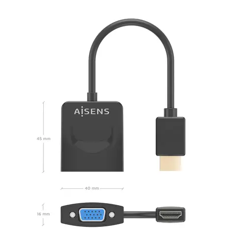 Conversor HDMI a SVGA, HDMI A/M-SVGA/H, Negro, 15?m - Imagen 4