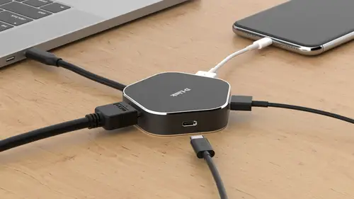 DUB-M420 base para portátil y replicador de puertos Alámbrico Thunderbolt 3 Aluminio, Negro - Imagen 3