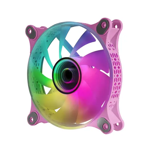 MF-3D Rosa, Ventilador ARGB 360° 12cm, Espejo Infinito 3D, Sistema Anti-vibraciones, Ultra-silencioso, Compatibilidad Total - Imagen 4