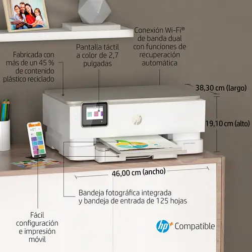ENVY Inspire 7220e Inalámbrico All-in-One Color Impresora, Instant Ink  Fotocopiadora, escáner - Imagen 7