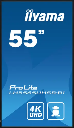 LH5565UHSB-B1 pantalla de señalización Diseño de quiosco 138,7 cm (54.6") LED Wifi 800 cd / m² 4K Ultra HD Negro Procesador incorporado Android 11 24/7 - Imagen 2