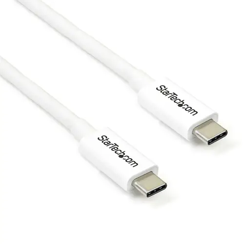 Cable Thunderbolt 3 Pasivo de 2m - 20Gbps - PD 100W - Vídeo 4K - Cable Thunderbolt - Certificado Thunderbolt - Compatible con USB4 / Modo Alt DP - Thunderbolt 4 - USB 3.2 - USB-C - Blanco - Imagen 1