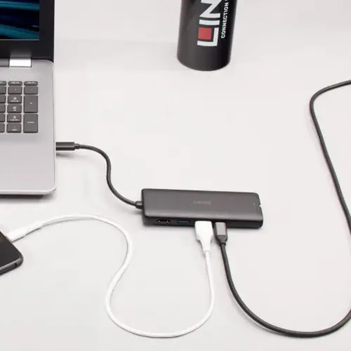 43358 base para portátil y replicador de puertos Alámbrico USB 3.2 Gen 1 (3.1 Gen 1) Type-C Negro - Imagen 6