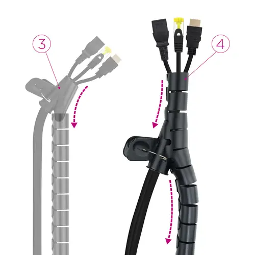 Organizador de Cables Flexible 25 mm, Negro, 3 m - Imagen 4