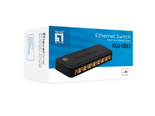 FEU-0812 switch No administrado Fast Ethernet (10/100) Negro - Imagen 2
