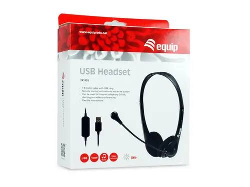 245305 auricular y casco Auriculares Alámbrico Diadema Oficina/Centro de llamadas USB tipo A Negro - Imagen 3