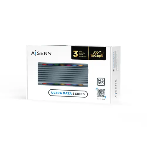 Caja Externa M.2 RGB Gaming ASM2-RGB011GR SATA/NVMe A USB3.1 Gen2, Gris - Imagen 7