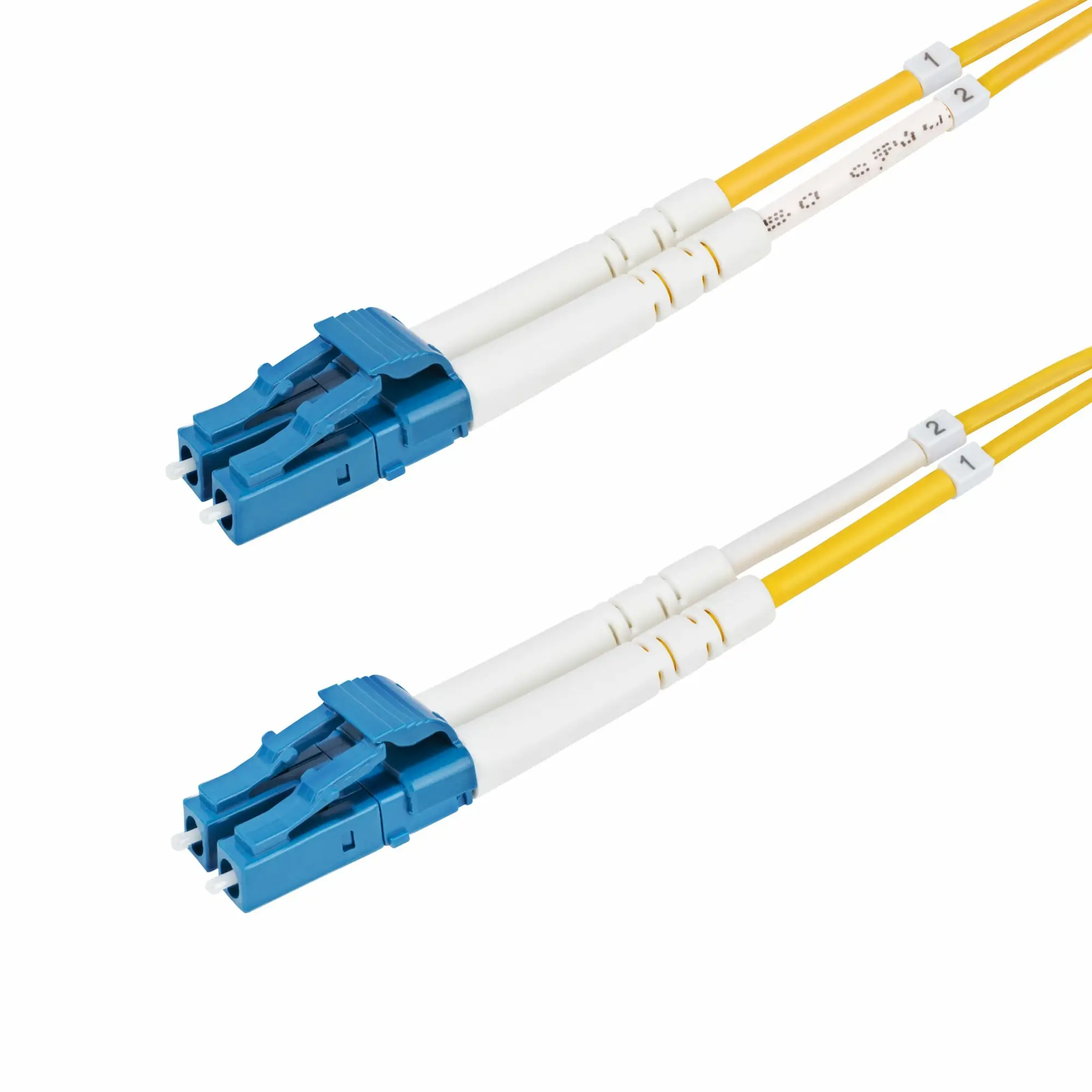 Cable de Fibra Óptica Dúplex LC a LC (UPC) OS2 Monomodo de 50m - 9/125µm - 100G - Resistente a Dobleces - Low Insertion Loss - Cable LSZH - Cable de Parcheo de Fibra
