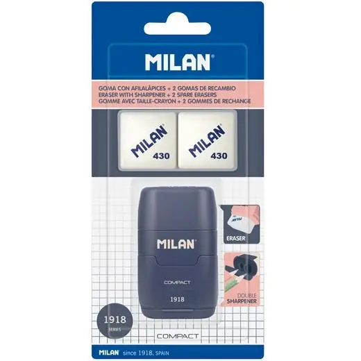 MILAN AFILABORRA COMPACT SERIE 1918 + 2 GOMAS DE RECAMBIO BLÍSTE..