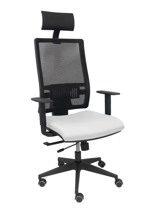 Silla Horna traslack bali blanco brazos regulables ruedas parqué y cabecero