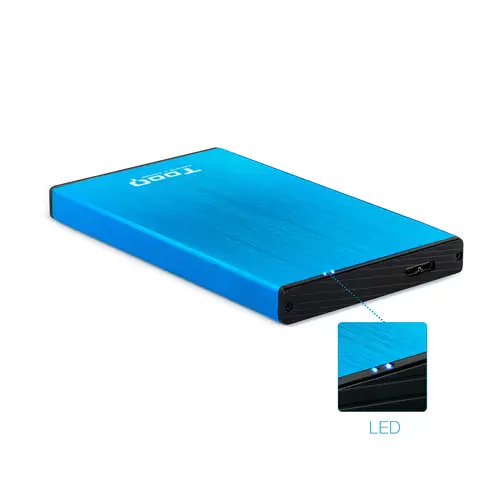 TQE-2527BL caja para disco duro externo Caja de disco duro (HDD) Negro, Azul 2.5" - Imagen 3