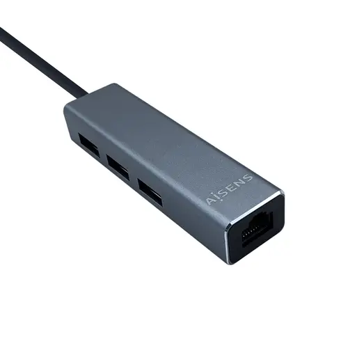 Conversor USB 3.0 a ethernet gigabit 10/100/1000 Mbps + Hub 3 x USB 3.0, Gris, 15 cm - Imagen 3
