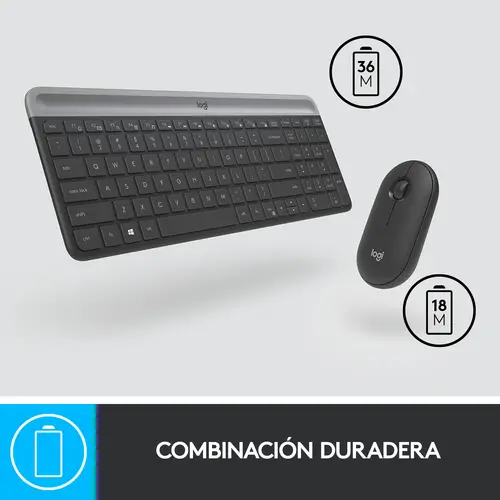 920-009198 teclado Ratón incluido Universal RF inalámbrico QWERTY Español Grafito - Imagen 11