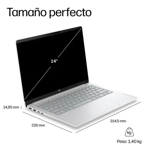 OmniBook 3 Laptop Next Gen AI 14-hz0010nsx Copilot+ PC Snapdragon X1-26-100 Portátil 35,6 cm (14") 2K 16 GB LPDDR5x-SDRAM 1 TB SSD Wi-Fi 6E (802.11ax) Windows 11 Home Plata - Imagen 5
