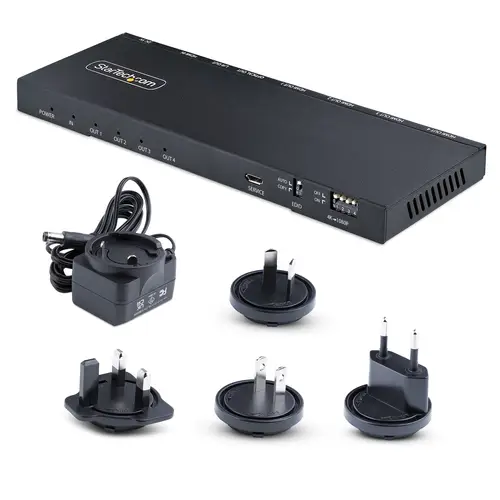 Splitter Divisor HDMI de 4 Puertos, Vídeo HDMI 2.0 de 4K a 60Hz, Multiplicador HDMI 4K con Escalador incorporado, HDMI de 1 Entrada y 4 Salidas, Audio 3,5 mm - Imagen 7