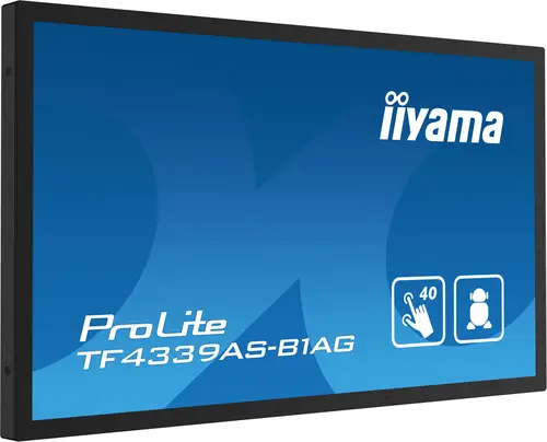 TF4339AS-B1AG pantalla de señalización Pantalla plana para señalización digital 108 cm (42.5") LED 500 cd / m² 4K Ultra HD Negro Pantalla táctil Procesador incorporado Android 24/7 - Imagen 5