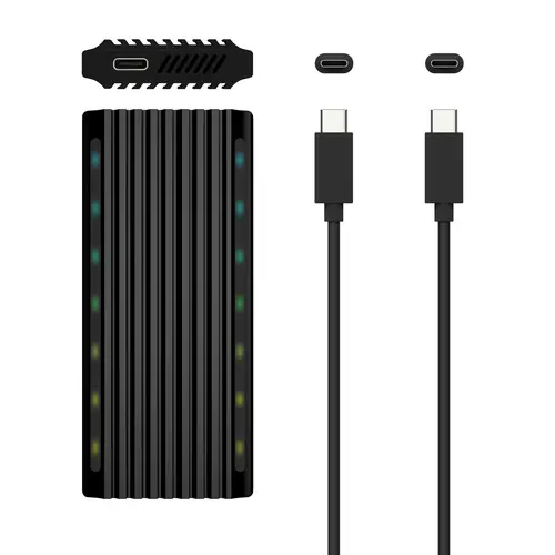 Caja Externa M.2 RGB Gaming ASM2-RGB012B SATA/NVMe A USB3.1 Gen2, Negra - Imagen 5