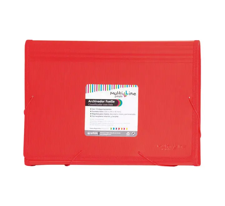 CARP. CLASIF GRAFOPLAS MULTILINE 13DIV PP Fº ROJO - Imagen 1