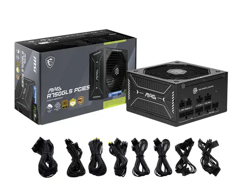 MAG A750GLS PCIE5 unidad de fuente de alimentación 750 W 24-pin ATX ATX Negro - Imagen 5