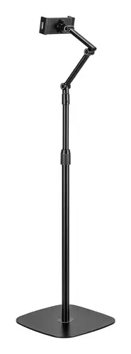 Soporte de suelo universal ajustable (3 pivotes) para tablet, Negro - Imagen 2