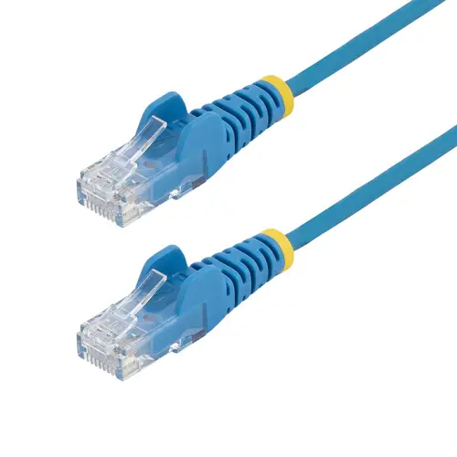 Cable de Red Ethernet CAT6 Delgado sin Enganches Azul de 10m - Cable RJ45 Snagless Slim de 28AWG - Alambre de Cobre Puro - PoE 100W - con Alivios de Tensión - LSZH - Probado con Fluke - Imagen 1