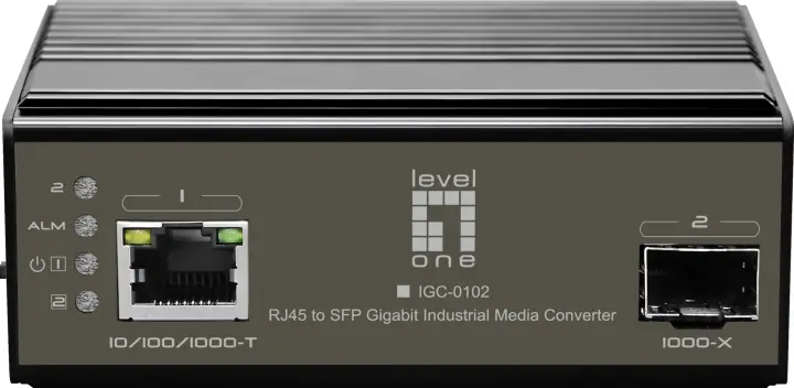 IGC-0102 convertidor de medio 1000 Mbit/s Negro