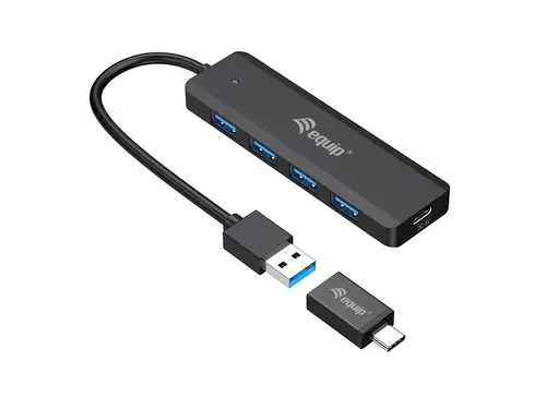 128959 hub de interfaz USB 3.2 Gen 1 (3.1 Gen 1) Type-A 5000 Mbit/s Negro - Imagen 2
