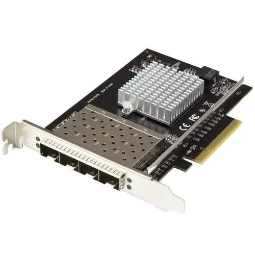 Tarjeta de Red SFP+ 10G SFP+ con 4 Puertos - Adaptador Convergente SFP+ Abierto Intel XL710 - NIC PCIe 10 Gigabit Ethernet - Tarjeta LAN 10GbE - Dell PowerEdge HPE ProLiant - Imagen 1