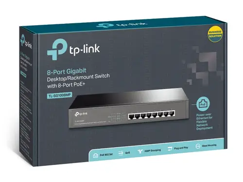 TL-SG1008MP No administrado Gigabit Ethernet (10/100/1000) Energía sobre Ethernet (PoE) 1U Negro - Imagen 4
