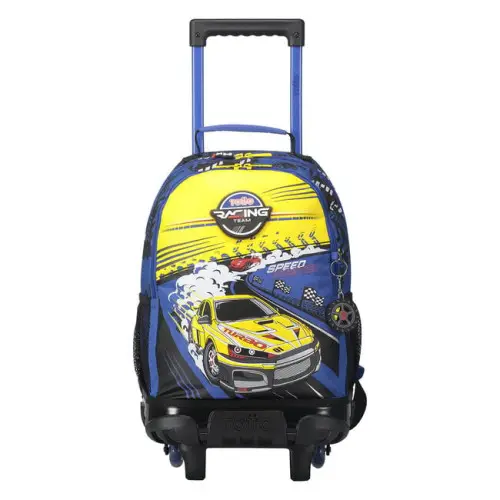 MOCHILA ESCOLAR CON RUEDAS MEDIANA DE CARRERAS DE COCHES TOTTO MJ03VLC005-2310-6J7M - Imagen 1