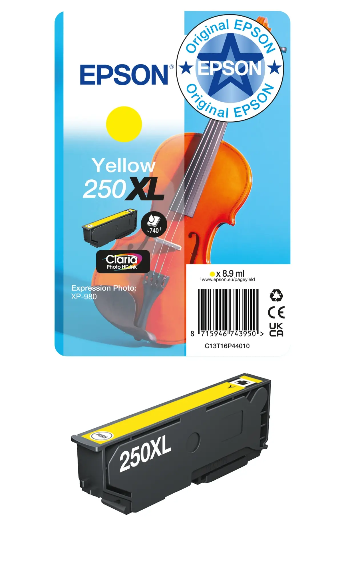 Tinta individual Claria Photo HD 250XL Violin amarillo