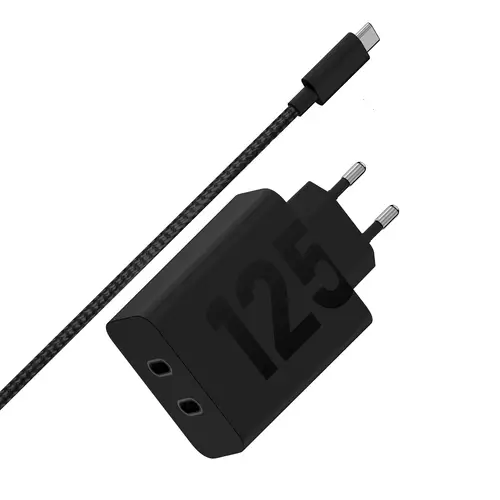 TurboPower 125W Duo Charger Universal Negro Corriente alterna Carga rápida Interior - Imagen 2
