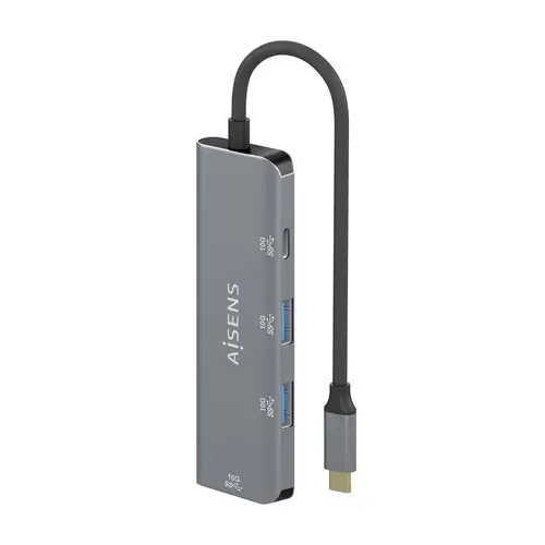 Hub USB 3.2 Gen2 10G USB-C, USB-C/M-1xUSB-C/H-3xUSB-A/H, Gris, 15 cm - Imagen 3