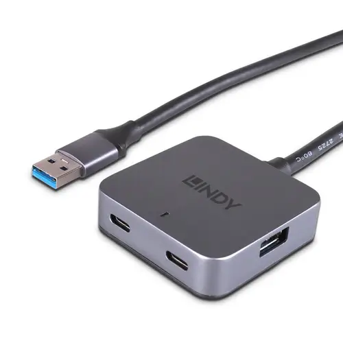 43388 hub de interfaz USB 3.2 Gen 1 (3.1 Gen 1) Type-A 5000 Mbit/s Negro, Gris - Imagen 2