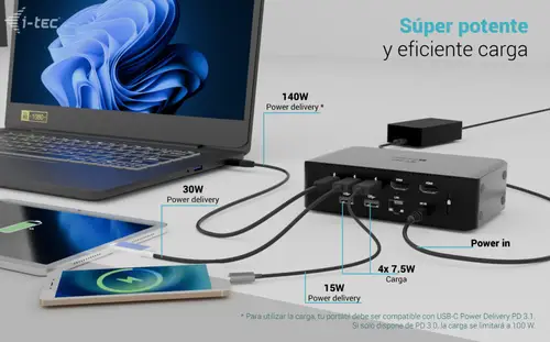 Thunderbolt5 Quattro Display Docking Station, 5x USB, 2.5 GLAN + Power Delivery 140W - Imagen 13