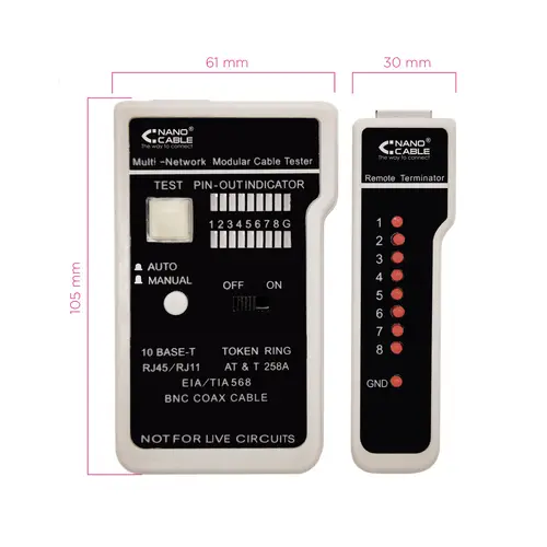 TESTEADOR PARA CABLE RJ11/RJ12/RJ45, COAXIAL - Imagen 3