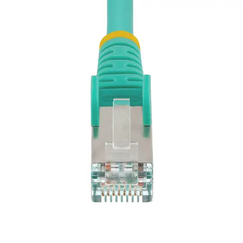 Cable de 7,5m de Red Ethernet CAT6a - Aguamarina - Low Smoke Zero Halogen (LSZH) - 10GbE - 500MHz - PoE++ de 100W - Snagless sin Pestillo - RJ-45 Cable de Red S/FTP - Imagen 4