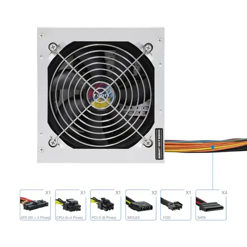 TQAPOLO-500SP unidad de fuente de alimentación 500 W 20+4 pin ATX ATX Plata - Imagen 3