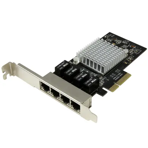 Tarjeta de Red PCI Express Ethernet Gigabit con 4 Puertos RJ45 Chipset Intel i350 - Imagen 1