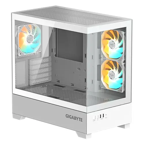 C201 PANORAMIC ICE Caja para PC  Torre media, m-ATX, compatible con radiador de 360 mm, 3 ventiladores preinstalados, USB 3.0, compatible con RGB Fusion - Imagen 2